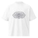 Arcane Nexus organic oversized high neck tee with sacred geometry, ancestral runes, and central eye design