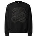 Astral Dragon oversized heavyweight sweatshirt with minimalist celestial dragon design on dark background