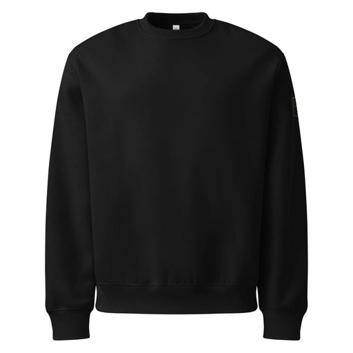 No Throne Remains Forever oversized heavyweight sweatshirt with dark throne and fantasy design symbolizing fallen empires and power decline