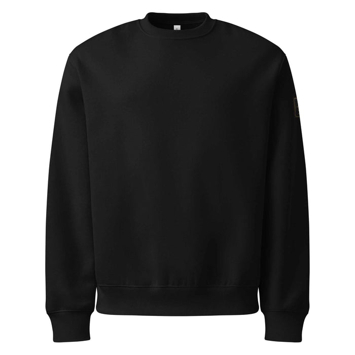 No Throne Remains Forever oversized heavyweight sweatshirt with dark throne and fantasy design symbolizing fallen empires and power decline