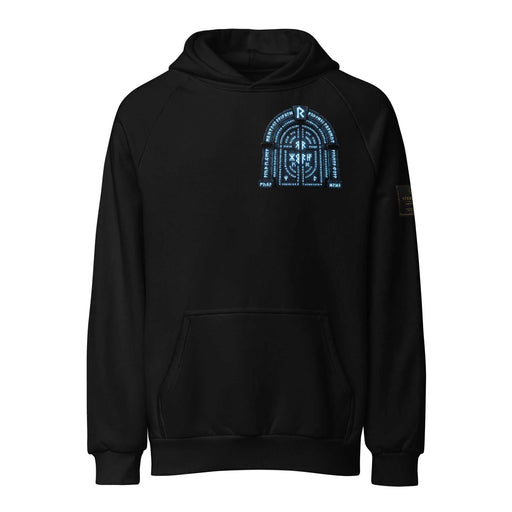 Super heavyweight hoodie Crown of Ruin with arcane crown and ruins design, oversized streetwear style
