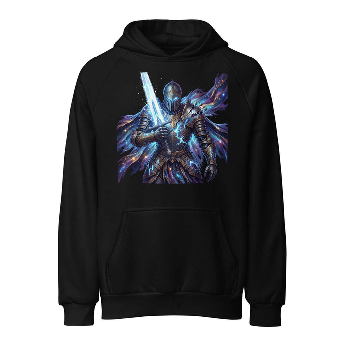 Astral Knight super heavyweight hoodie with cosmic armor design and oversized fit